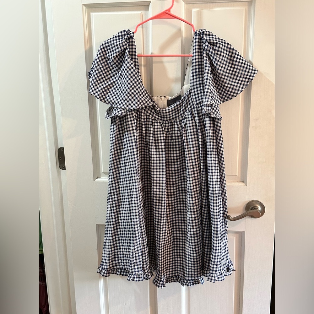 Blue Gingham Baby Doll Dress